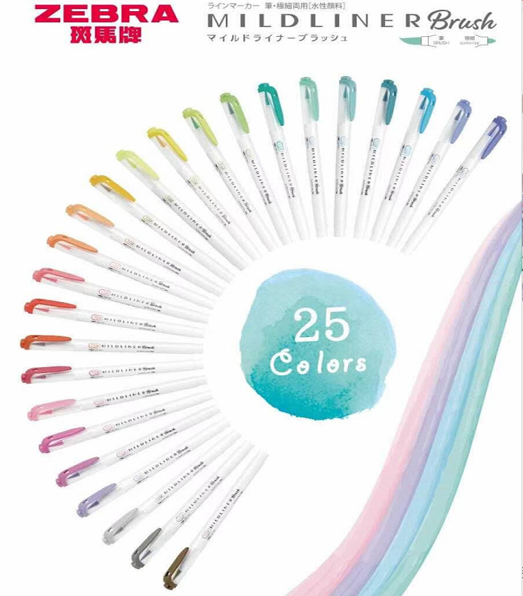 Zebra Pen Mildliner - Rotuladores resaltadores ZEBRA Mildliner, 25 colores,