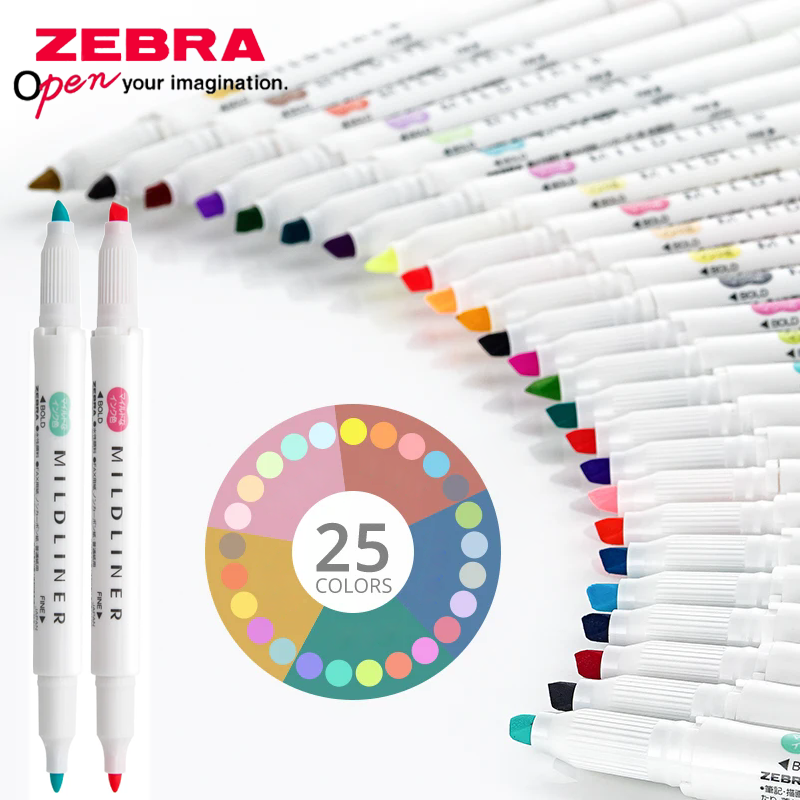 Zebra Pen Mildliner - Marcadores Mildliner ZEBRA de Japón, 25