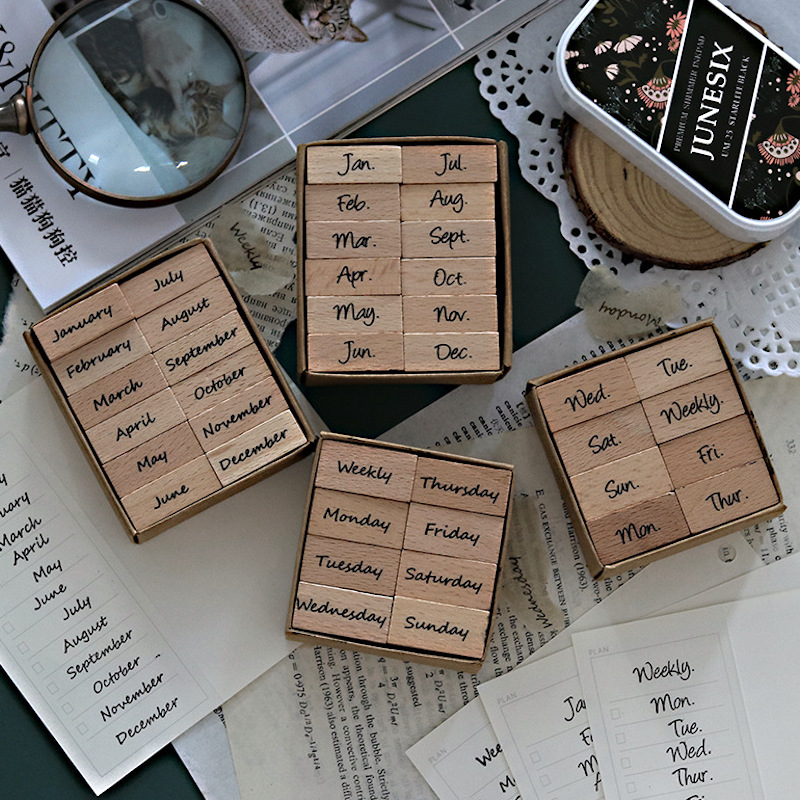 Sellos de madera con calendari - Rubber Date Stamp reseña y precio